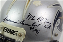 2001 Jermaine Copleand Los Angeles X-Treme Signed Game Worn XFL Football Helmet (MEARS LOA/JSA)