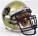 2008 Darrell Scott Colorado Buffaloes Signed Erin Huizinga Game Worn Football Helmet (MEARS LOA/JSA)