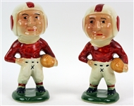 1950s Ohio State Buckeyes 8" Ceramic Football Player Figures - Lot of 2