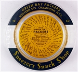 1960 Green Bay Packers Western Division Champions 5.5" Sneezers Snack Shop Glass Ashtray w/ Facsimile Signatures
