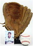 1960s-80s Ted Williams Boston Red Sox Store Model Ted Williams Brand Mitt & Signed OAL Brown Baseball (JSA)
