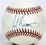 1960's-90's Curt Simmons St. Louis Cardinals Store Model Draper Maynard Mitt & Signed ONL White Baseball (JSA)