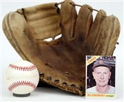 1960s-90s Red Schoendienst St. Louis Cardinals Store Model MacGregor Mitt & Signed ONL White Baseball (JSA)