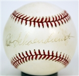 1960's-90's Red Schoendienst St. Louis Cardinals Store Model MacGregor Mitt & Signed ONL White Baseball (JSA)