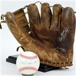 1960s-80s Herb Score Chicago White Sox Store Model Rawlings Mitt & Signed OAL Brown Baseball (JSA)