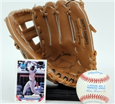 1990s Mo Vaughn Boston Red Sox Store Model Regent Mitt & Signed OAL Brown Baseball