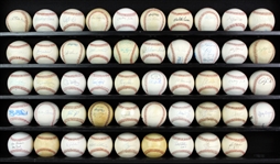 1950s-2000s Signed Baseballs Including; Red Schoendienst, Jim Hickman, Rafael Palmeiro, & more (Lot of 49)