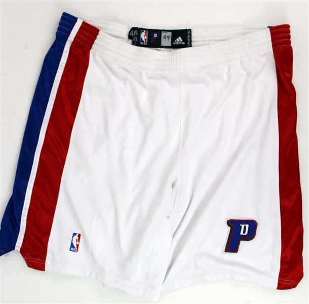 2006-07 Chris Webber Detroit Pistons Game Worn Home Uniform Shorts (MEARS LOA)