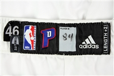 2006-07 Chris Webber Detroit Pistons Game Worn Home Uniform Shorts (MEARS LOA)