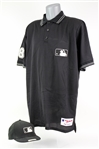 2000s MLB Umpire Game Worn Apparel - Lot of 2 w/ Joe West Signed Cap & Doug Eddings Jersey (MEARS LOA/JSA)