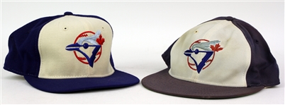 1980s Toronto Blue Jays Game Worn Caps - Lot of 2 w/ Jimmy Williams Signed & Paul Mirabella (MEARS LOA/JSA)