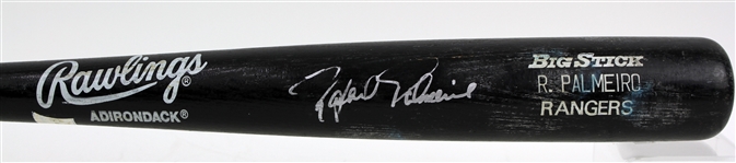 1989 Rafael Palmeiro Texas Rangers Signed Rawlings Adirondack Professional Model Game Used Bat (MEARS A8/JSA)