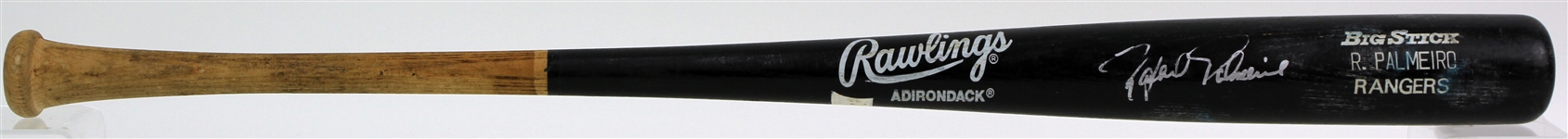 1989 Rafael Palmeiro Texas Rangers Signed Rawlings Adirondack Professional Model Game Used Bat (MEARS A8/JSA)