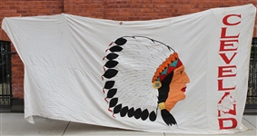 1940s (Late) Cleveland Indians Municipal Stadium Flag (MEARS LOA)