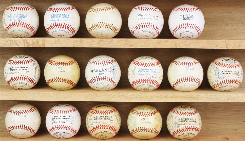 1970s-1990s Team Signed Baseballs (Lot of 16)