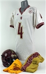 2001 Roosevelt Williams Tuskegee Golden Tigers Signed Game Worn Uniform w/ Jersey, Helmet, Pants & Practice Shorts (MEARS LOA/JSA)