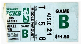 1985 (April 21) Michael Jordan Chicago Bulls Second Ever Playoff Game Ticket Stub 