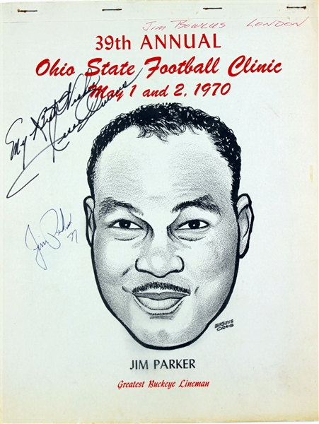 1970 Jesse Owens Jim Parker Woody Hayes Signed Ohio State Football Clinic Program (JSA)