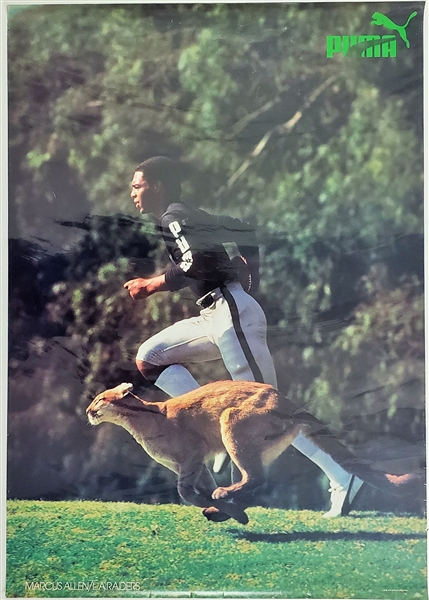 1980s Marcus Allen L.A. Raiders Puma 22.5 x 31.5 Poster