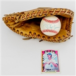 1960s-80s Joe Pepitone New York Yankees Store Model Hollander First Base Mitt & Signed OAL Brown Baseball (JSA)
