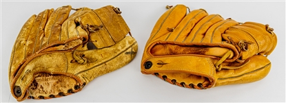 1950's-90's Bobby Richardson New York Yankees Memorabilia Collection - Lot of 3 w/ Store Model Mitt, Signed Store Model Mitt & Signed OAL Brown Baseball (JSA)