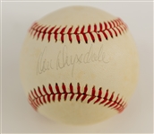 1960's-80's Don Drysdale Los Angeles Dodgers Store Model Spalding Mitt & Signed OAL Brown Baseball (JSA)