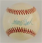 1970's-90's Johnny Bench Cincinnati Reds Store Model Rawlings Catcher Mitt & Signed ONL White Baseball (JSA)