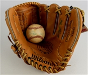 1980s-90s Willie Mays San Francisco Giants Signed Wilson Mitt & ONL Feeney Baseball (JSA)