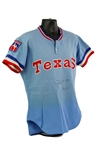 1979 Billy Sample Texas Rangers Signed Game Worn Road Jersey (MEARS A7/JSA)