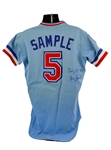 1979 Billy Sample Texas Rangers Signed Game Worn Road Jersey (MEARS A7/JSA)