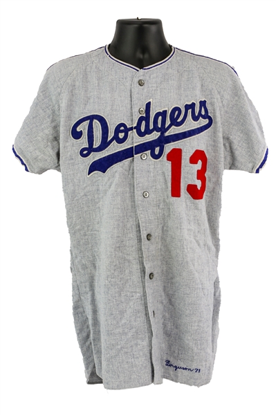 1971 Joe Ferguson Los Angeles Dodgers Game Worn Road Jersey (MEARS A10) One Year Only Style