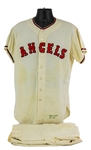 1963 Bo Belinsky Los Angeles Angels Game Worn Home Uniform (MEARS A10)