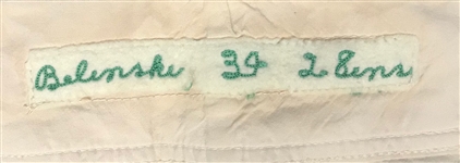 1963 Bo Belinsky Los Angeles Angels Game Worn Home Uniform (MEARS A10)