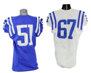 2000's Lucas Patrick & Victor Dimukeje Duke Blue Devils Game Worn Football Jerseys - Lot of 2 (MEARS LOA)