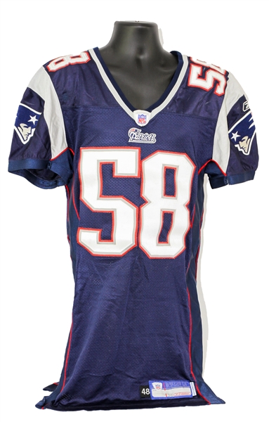 2005 Matt Chatham New England Patriots Game Worn Home Jersey (MEARS A10/Team COA)