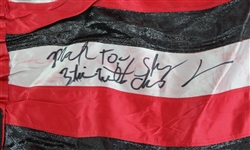 1995 (December 11) Mark Too Sharp Johnson Signed Flyweight Title Bout Worn Trunks & Robe (MEARS LOA/JSA)