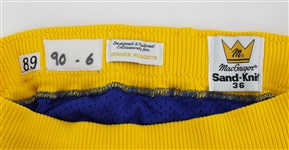1989-90 Walter Davis Denver Nuggets Game Worn Road Uniform Shorts (MEARS LOA)