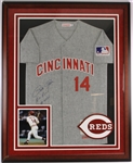 1963-1986 Pete Rose Cincinnati Reds Signed 35x44 Framed Jersey (JSA)