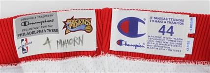 1998-99 Rick Mahorn Philadelphia 76ers Game Worn Home Uniform Shorts (MEARS LOA)