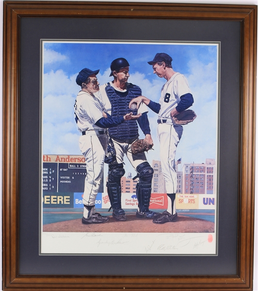 1970s Baseball Managers "The Hook" Multi-Signed Dick Williams, Sparky Anderson, and more 22x27 Framed Print (JSA)