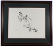 1959-1966 Maury Wills L.A. Dodgers Signed Numbered 20x24 Framed Lithograph (JSA)