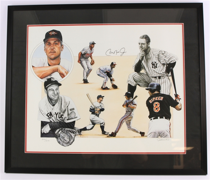 1995 Cal Ripken Jr. Baltimore Orioles Signed 21x26 Framed Lithograph (JSA)