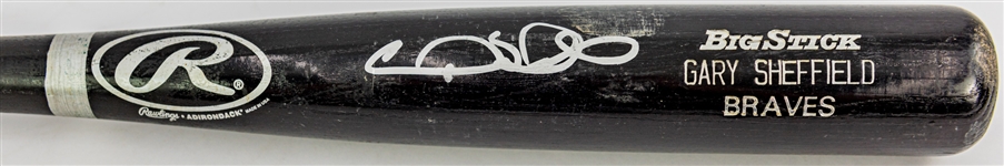 2002 Gary Sheffield Atlanta Braves Signed Rawlings Adirondack Professional Model Game Used Bat (MEARS A10/JSA)