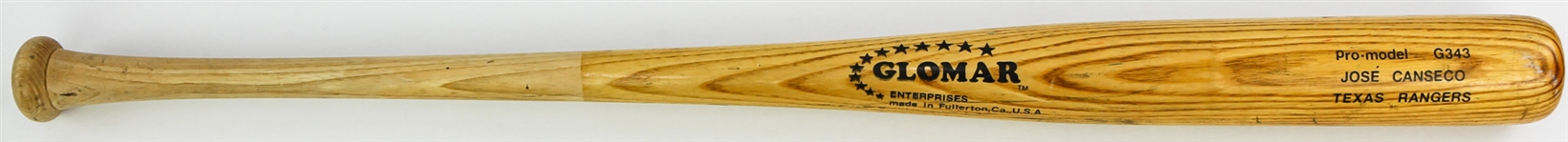 1992-94 Jose Canseco Texas Rangers Glomar Professional Model Bat (MEARS LOA)