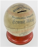 1940s Connie Mack Philadelphia Athletics Baseball Shaped Atlantic Coin Bank
