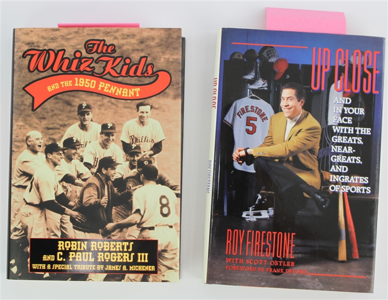 1990s Robin Roberts Roy Firestone Signed Hardcover Books - Lot of 2 (MEARS LOA)