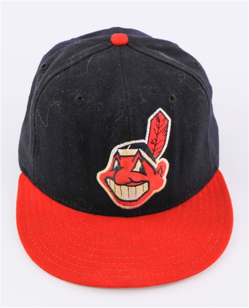 1995 Eddie Murray Cleveland Indians Game Worn Cap (MEARS LOA) World Series Season