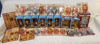 1960s-2000s Baseball Starting Line-Up Figures and Superbowl Mini Footballs (Lot of 85+)