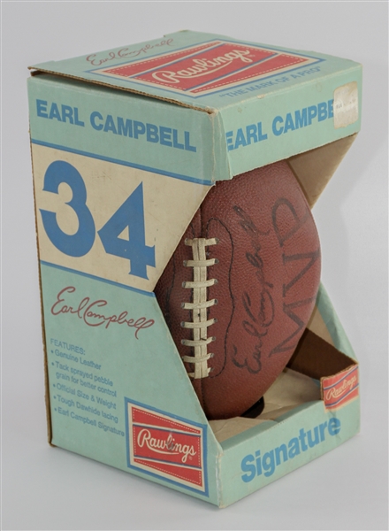 1979 Earl Campbell Houston Oilers Store Model Rawlings Player Endorsed Football w/ Original Box