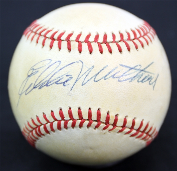 1970-86 Eddie Mathews Milwaukee Braves Signed ONL Baseball (JSA)